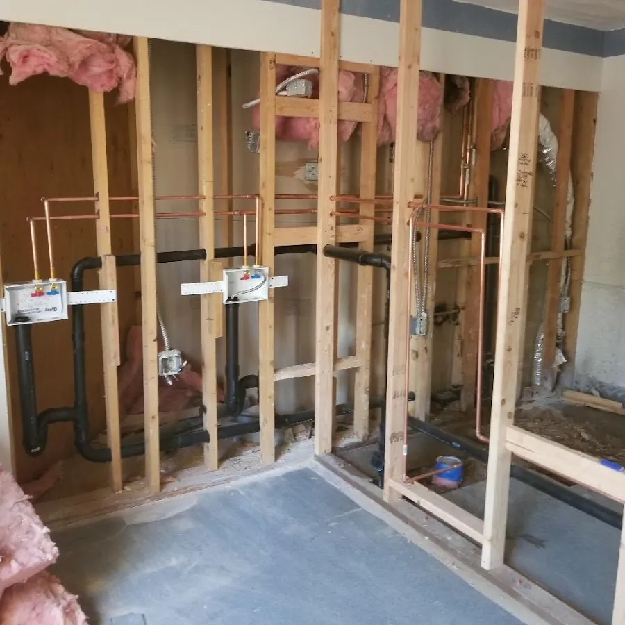 Copper pipe rough-in and plumbing installation in Milton